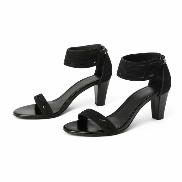 coup d'etat Shoes - Coup d’Etat Black Suede Ankle Strap Heels Size 9 Made in Spain
